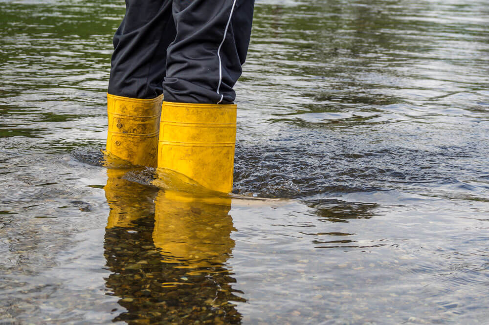 Boots in flood